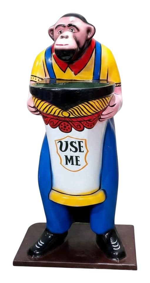 Large Monkey 'Use Me' Dustbin